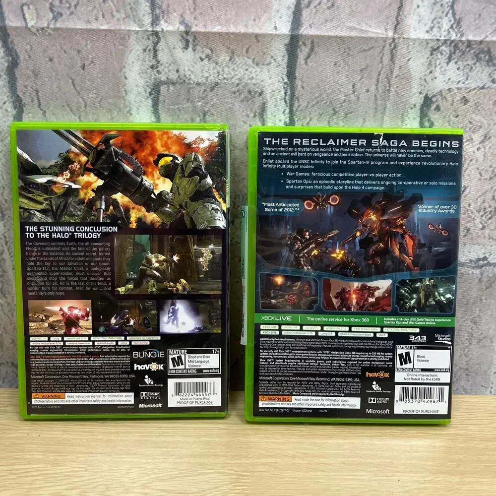 Microsoft Xbox 360 Games Halo 3 & 4 Bundle